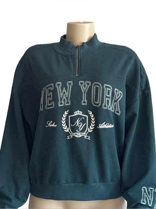 Aeropostale Tops - Aeropostale Teal New York Quarter-Zip Sweatshirt